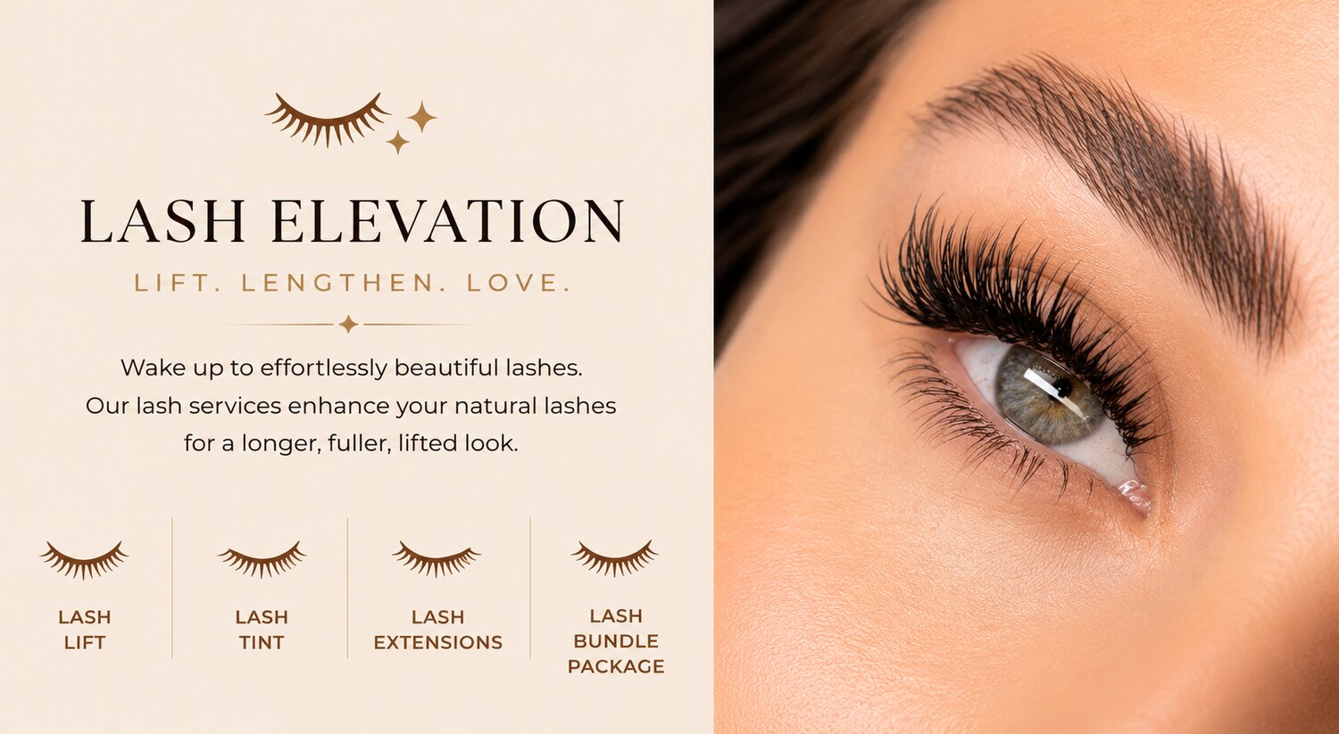 Lash Elevation — lift, lengthen, love. Lash lift, lash tint, lash extensions and the lash bundle package.