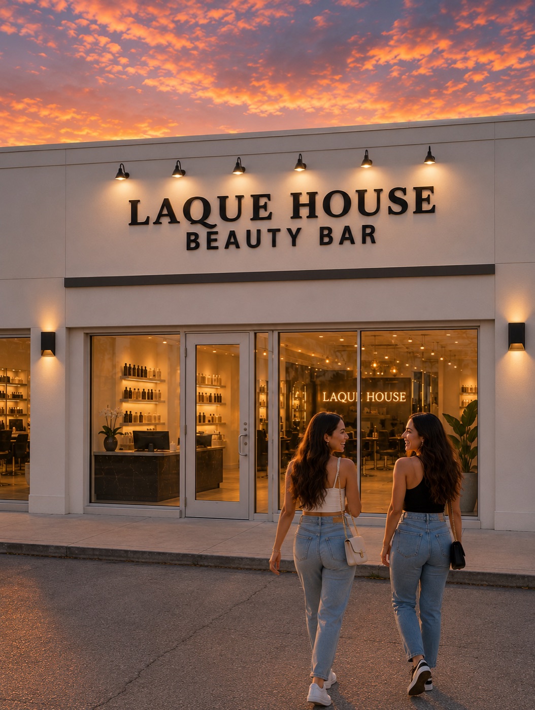 Lacque House Beauty Bar at sunset